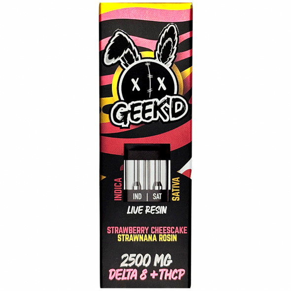 GEEK'D Live Resin THCP Vape Disposable Strawberry CheeseCake & Strawnana Rosin